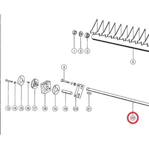 Wałek podajnika wpust klin+wpust śruba L-1185mm