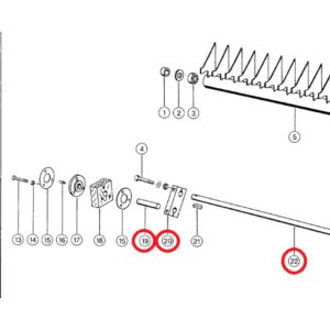 Wałek podajnika wpust klin+wpust śruba L-1185mm