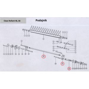 Wałek podajnika wielowpust L-1195mm