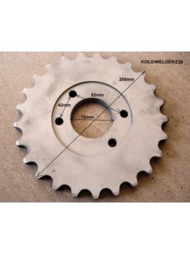 Koło łańcuchowe Z-25 1 1/4" fi 72/1285 4 otw.fi 13
