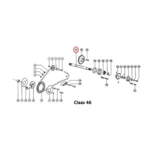 Wałek napędu podbieracza L-450mm (wielowpust)