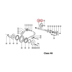 Wałek podajnika lewy L-445mm (wpust-wielowpust)