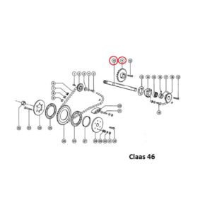 Wałek podajnika lewy L-445mm (wpust-wielowpust)