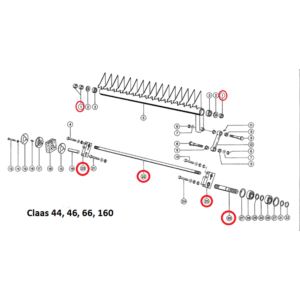 Łącznik wałków podajnika 1 x wielowpust fi 25/25mm