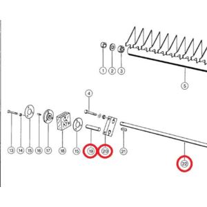 Wałek podajnika wpust klin+wpust śruba L-1185mm