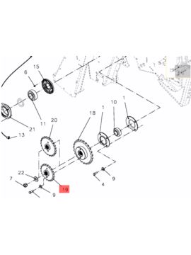 Koło łańcuchowe Z-20 1" fi 38 mm wielowpust 2 otw.