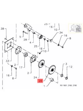 Koło łańcuchowe Z-20 1" fi 38 mm wielowpust 2 otw.