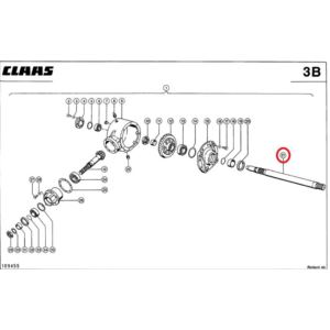 Wał przekładni napędu podajnika zbożowego L-785mm