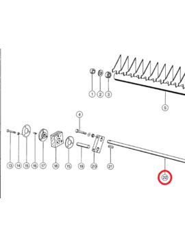 Wałek podajnika wpust klin+wpust śruba L-1185mm