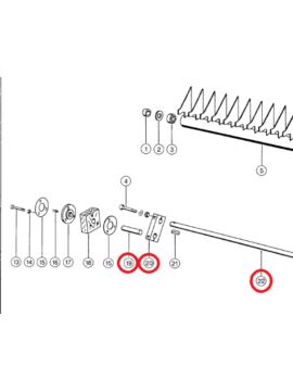 Wałek podajnika wpust klin+wpust śruba L-1185mm