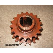 Koło łańcuchowe podw. Z20/Z18 3/4" fi 40mm klin 12