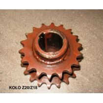 Koło łańcuchowe podw. Z20/Z18 3/4" fi 40mm klin 12