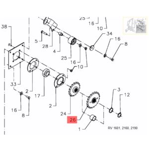 Koło łańcuchowe Z-20 1" fi 38 mm wielowpust 2 otw.