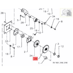 Koło łańcuchowe Z-20 1" fi 38 mm wielowpust 2 otw.