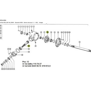 Para kół przekładni Z-12/Z-28 skośne