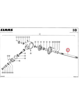 Wał przekładni napędu podajnika zbożowego L-785mm