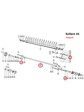 Wałek podajnika lewy na wpust L-245 mm fi 35 mm