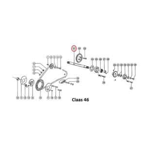 Wałek napędu podbieracza L-450mm (wielowpust)