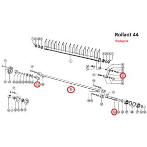 Wałek podajnika lewy na wpust L-245 mm fi 35 mm