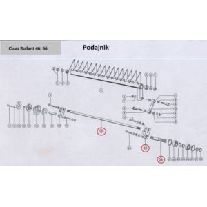 Wałek podajnika wielowpust L-1195mm