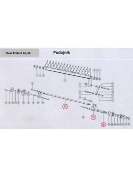 Wałek podajnika wielowpustowy L-230mm