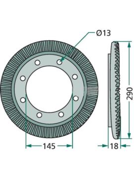 Koło talerzowe Z-83 8 otworów zęby proste