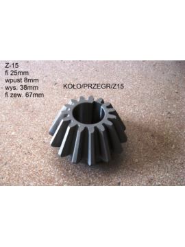 Koło stożkowe Z-15 fi 25mm wpust 8mm