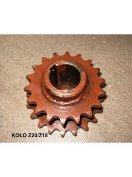 Koło łańcuchowe podw. Z20/Z18 3/4" fi 40mm klin 12