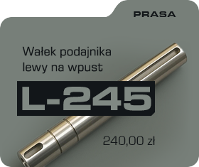 Wałek podajnika lewy na wpust L-245 mm fi 35 mm